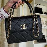 Product image 10 of 19: Black Lambskin Quilted Trendy CC Small Light Gold HW