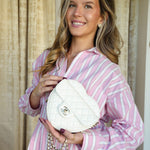 Product image 2 of 17: 25B White Lambskin Quilted Heart Bag Large LGHW