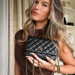 Product image 2 of 18: Black Caviar Quilted WOC Wallet On Chain Gold HW
