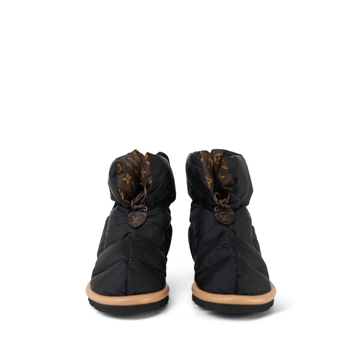 Louis Vuitton Ankle Comfort Black Water Repellent Nylon Monogram Boots/Booties