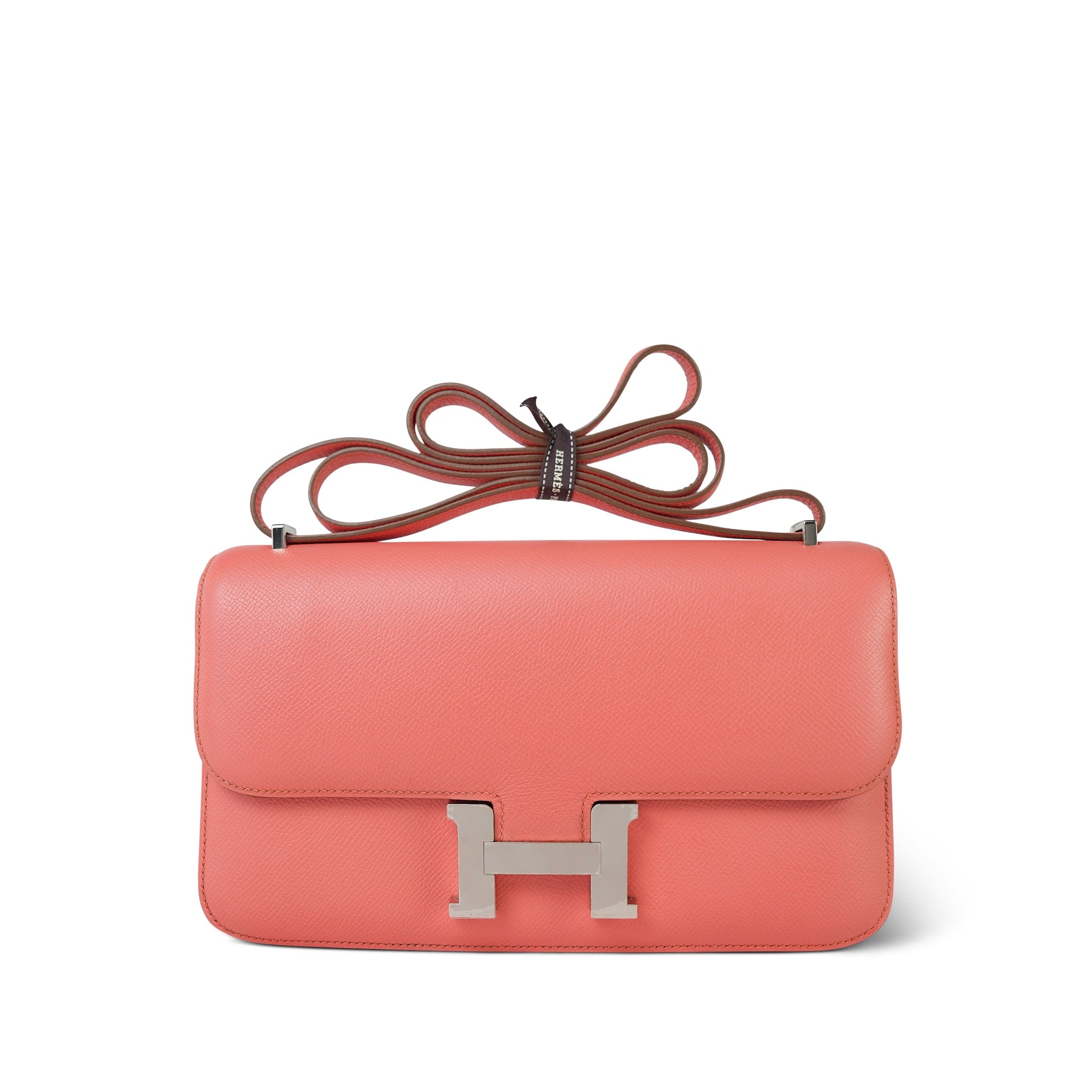 Constance Elan Flamingo Epsom Palladium Plated R Square Stamp