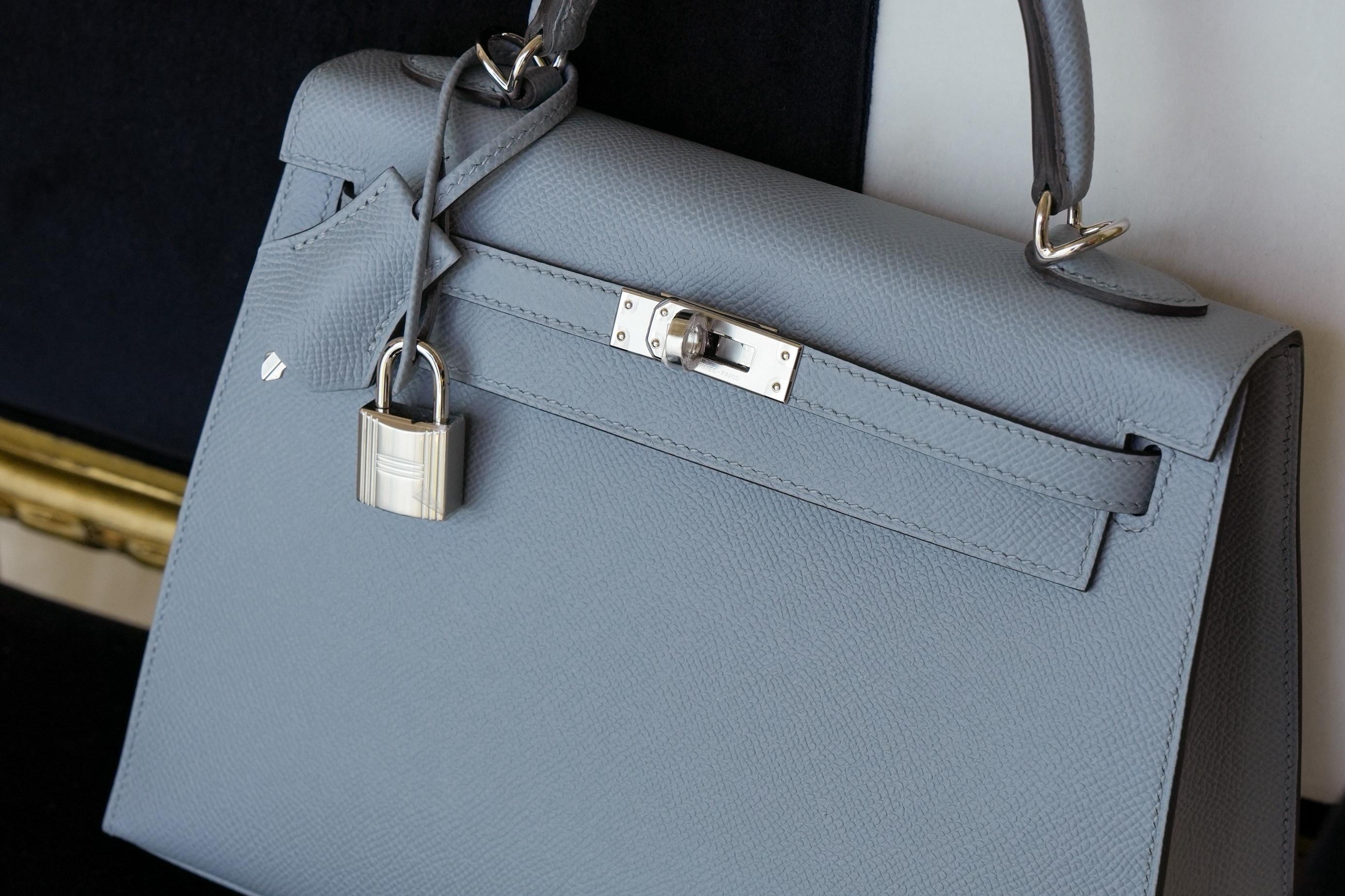 Product image 14 of 20: Kelly Sellier 25 Gris Pantin Epsom Palladium Plated G Stamp