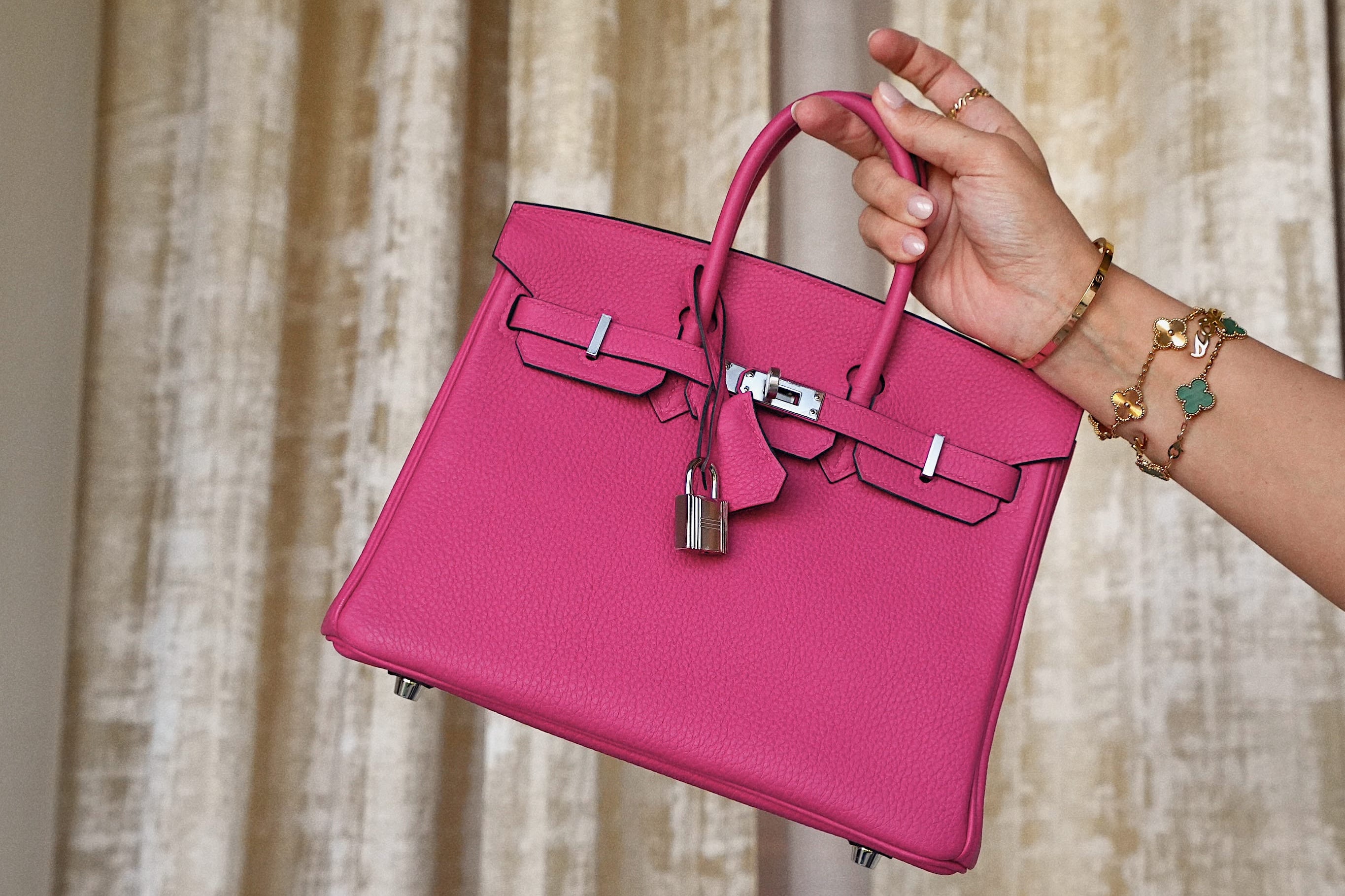 Product image 10 of 16: Birkin 25 Rose Mexico Togo Palladium Plated K Stamp