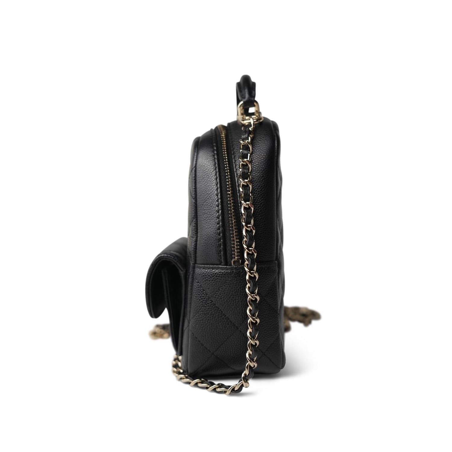 24C Black Caviar Quilted Classic CC Mini Backpack LGHW – REDELUXE