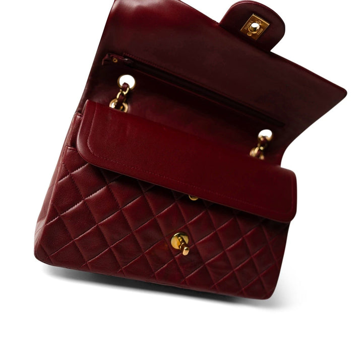 SMALL BRICK CASSETTE 23 IN WINE RED SOFT LAMBSKIN