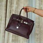 Product image 10 of 16: Birkin 30 Prune Togo Palladium Plated L Square Stamp
