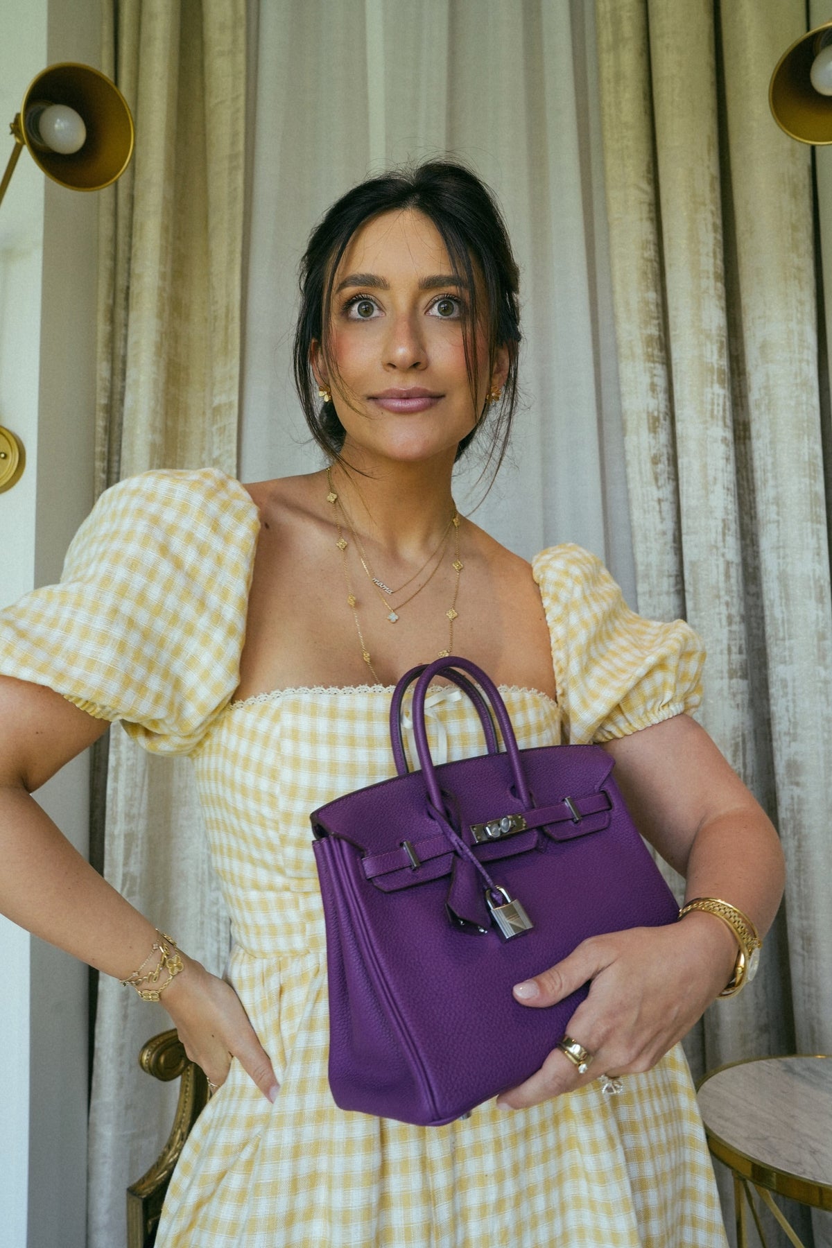 Birkin 25 Anemone Togo Palladium Plated R Square Stamp