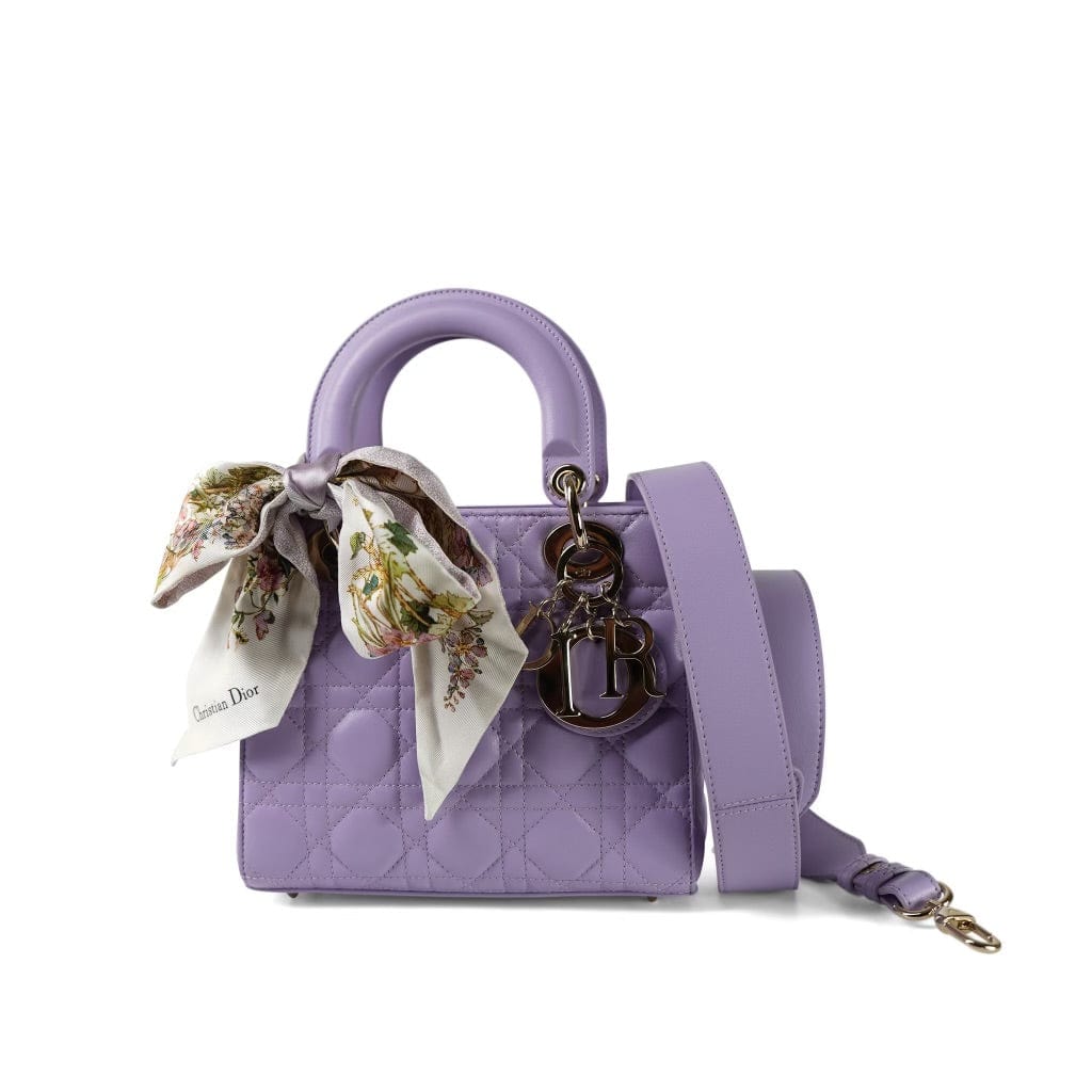 クリスチャン　ディオール　ミッツァ　ABCディオール パープル My ABC Lady Dior Lilac Cannage Lambskin Small – REDELUXE