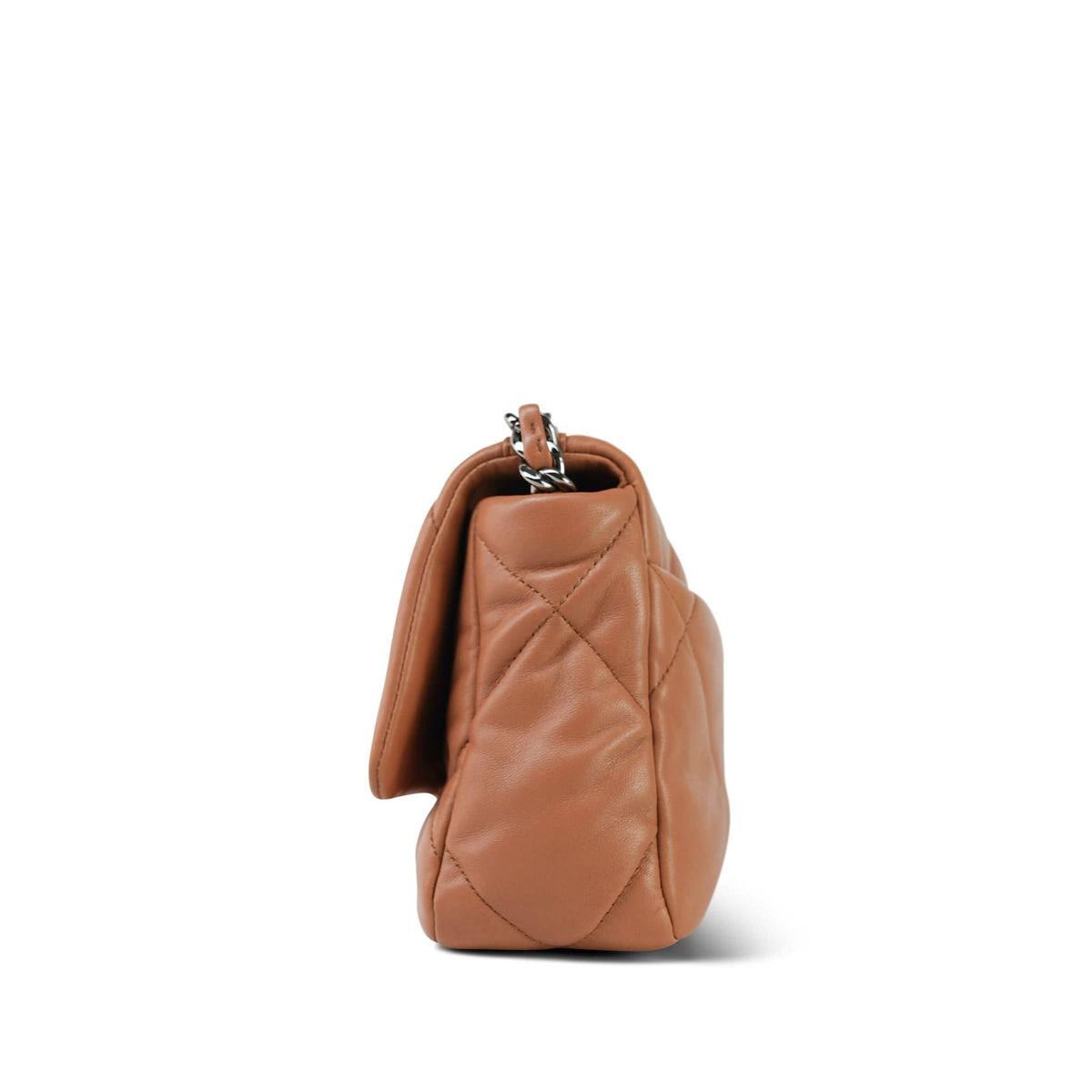 21K Caramel Lambskin Quilted 19 Flap Small MHW