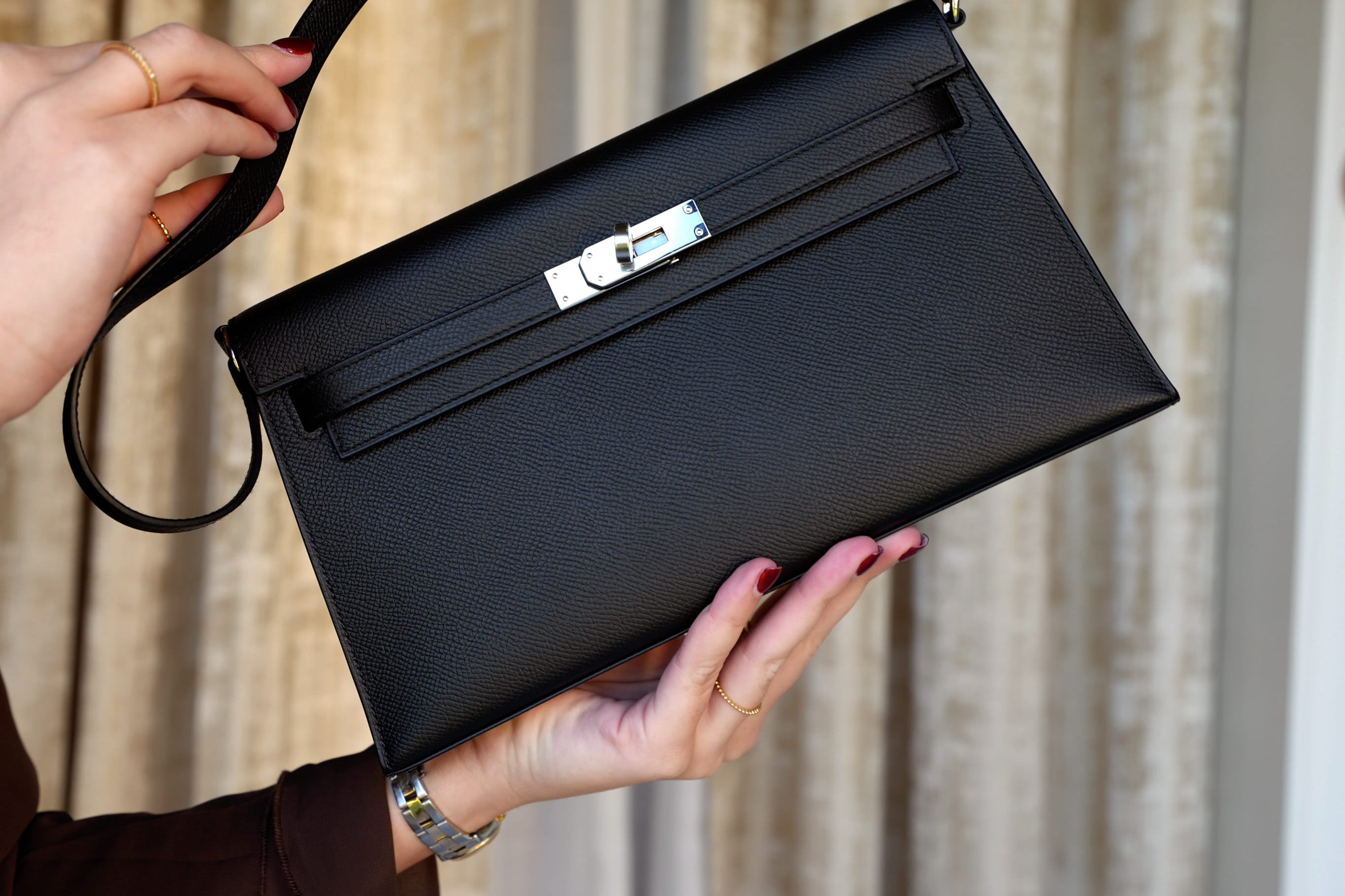 Product image 10 of 19: Kelly Elan Black Epsom Palladium Plated K Stamp
