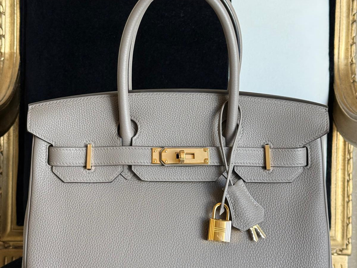 Product image 1 of 1: Birkin 30 Gris Asphalte Togo Gold Plated C Stamp