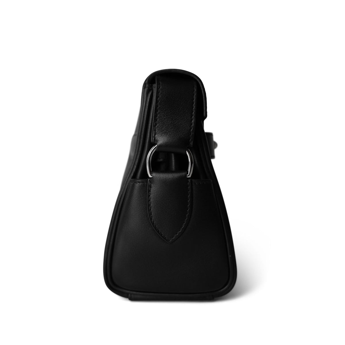 Kelly Messenger Bag PM Noir Evergrain Calfskin Palladium Plated B Stamp