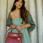 Product image 6 of 22: Kelly Retourne 28 Brique Box Calfskin Gold Plated X Circle