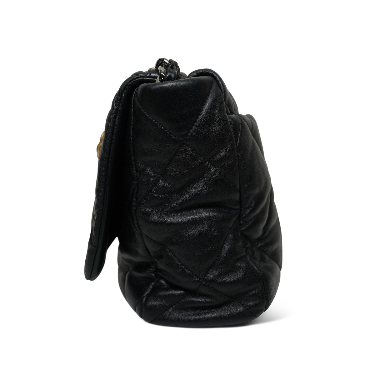 Black Goatskin Quilted Maxi 19 Flap MHW