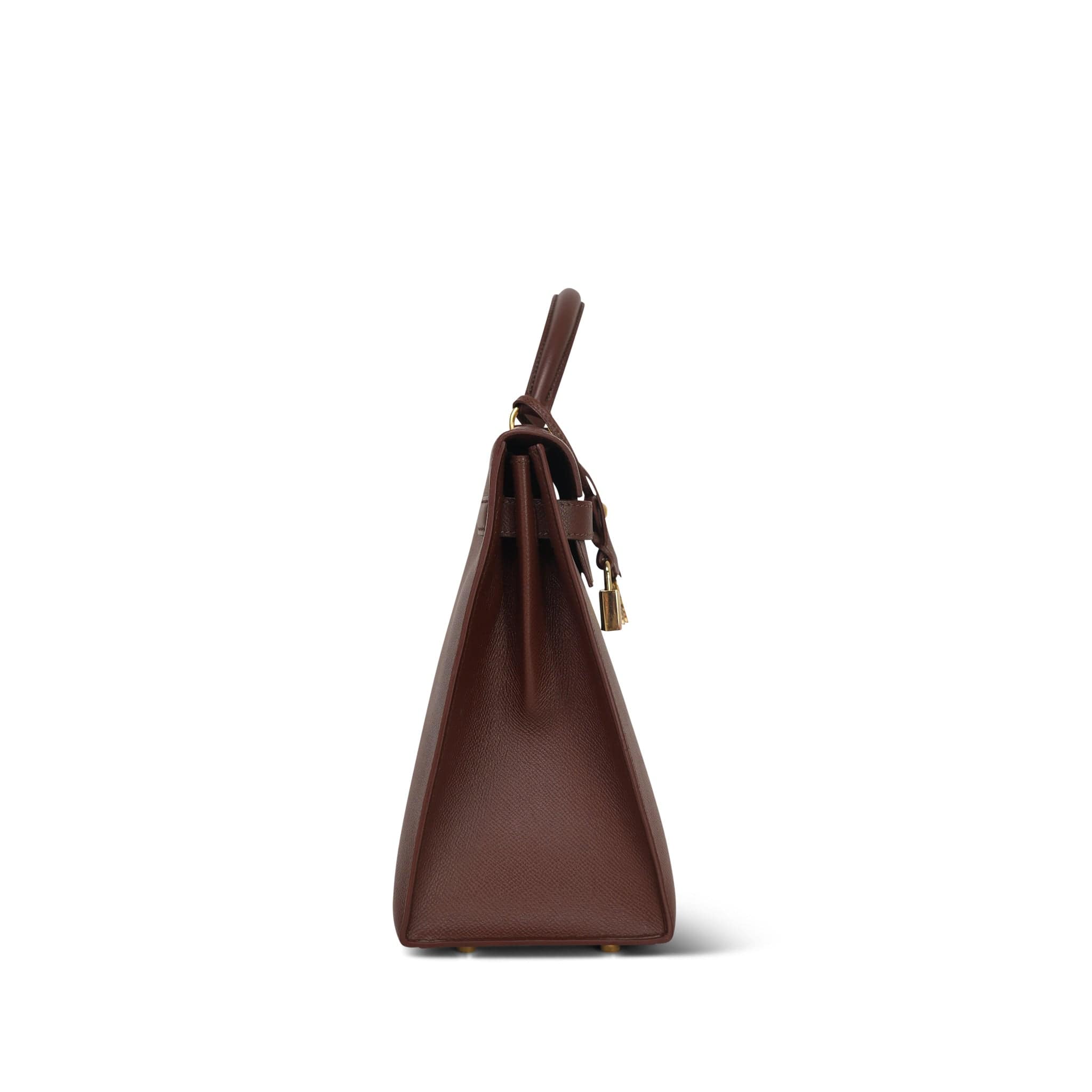 Kelly Sellier 32 Brown Havane Courchevel Gold Plated (Z) Stamp