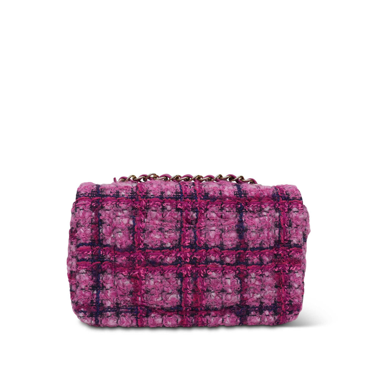 Fuchsia Tweed Quilted Mini Rectangular Flap LGHW