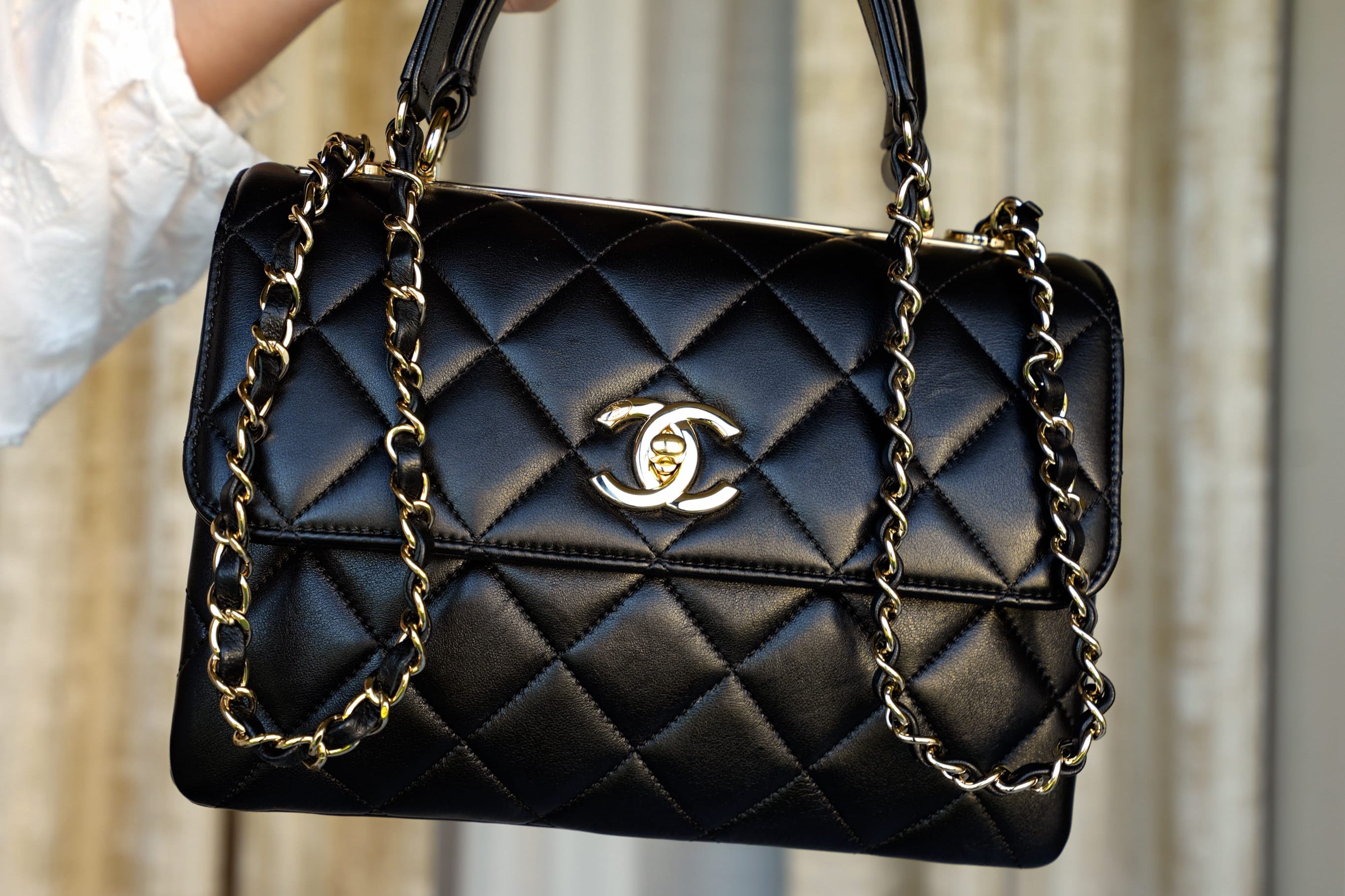 Product image 10 of 28: Black Lambskin Quilted Small Trendy CC LGHW