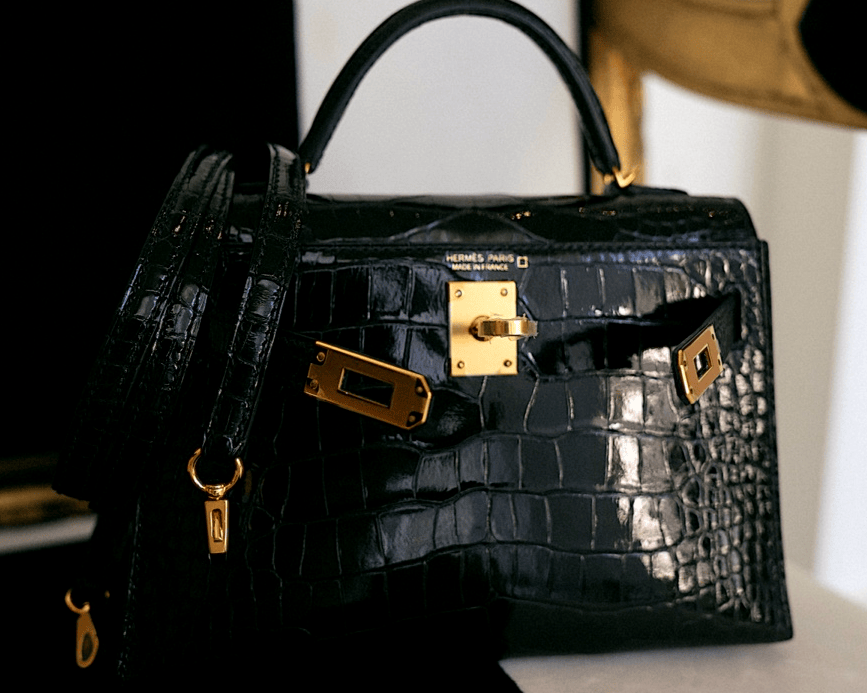 Hermès Kelly handbag, editorial photograph