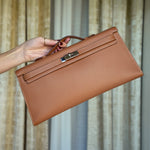 Product image 10 of 17: Kelly Cut Clutch Gold Swift Palladium Plated K Square Stamp