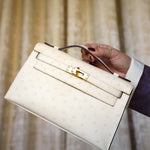 Product image 10 of 16: Kelly Pochette Nata Ostrich Gold Plated W Stamp