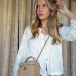Product image 6 of 28: Beige Lambskin Quilted Top Handle Vanity Case LGHW