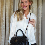 Product image 6 of 28: Black Lambskin Quilted Small Trendy CC LGHW