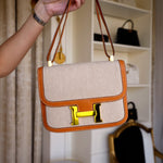 Product image 10 of 33: Constance 23 Gold Peau Porc/Toile Gold Plated M Circle Stamp