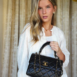 Product image 2 of 28: Black Lambskin Quilted Small Trendy CC LGHW