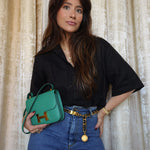 Product image 6 of 29: Constance 18 Vert Jade Epsom Gold Plated B Stamp