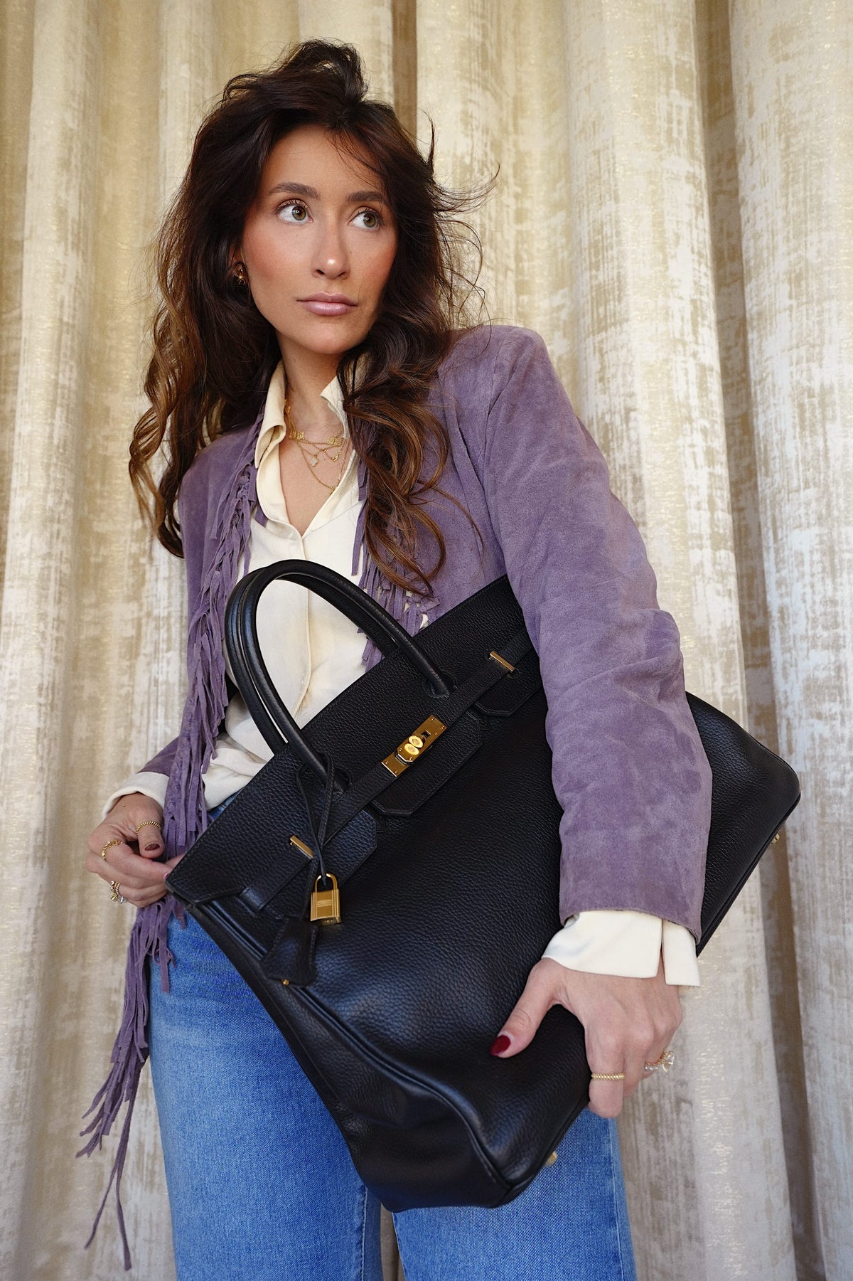 Birkin 40 Black Ardennes Gold Plated C Square Stamp