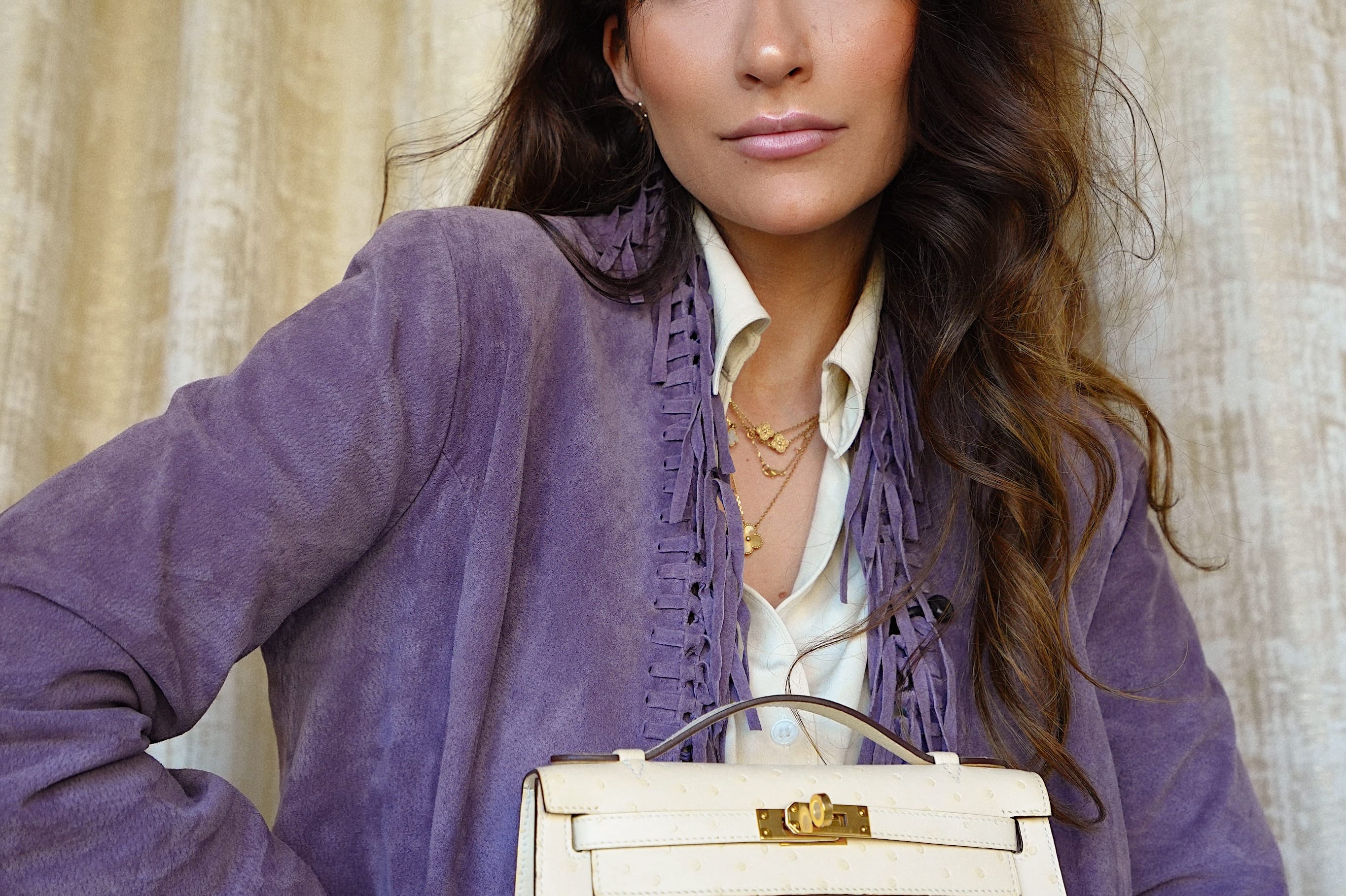 Product image 6 of 16: Kelly Pochette Nata Ostrich Gold Plated W Stamp