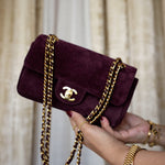 Product image 10 of 19: 26B Burgundy Suede Quilted Mini Souplissimo Flap Bag LGHW