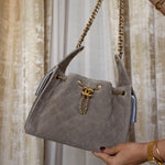 Product image 10 of 14: 25K Dark Grey Suede Quilted 25 Hobo Bag Small AGHW