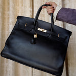 Product image 10 of 22: Birkin 40 Black Ardennes Gold Plated C Square Stamp