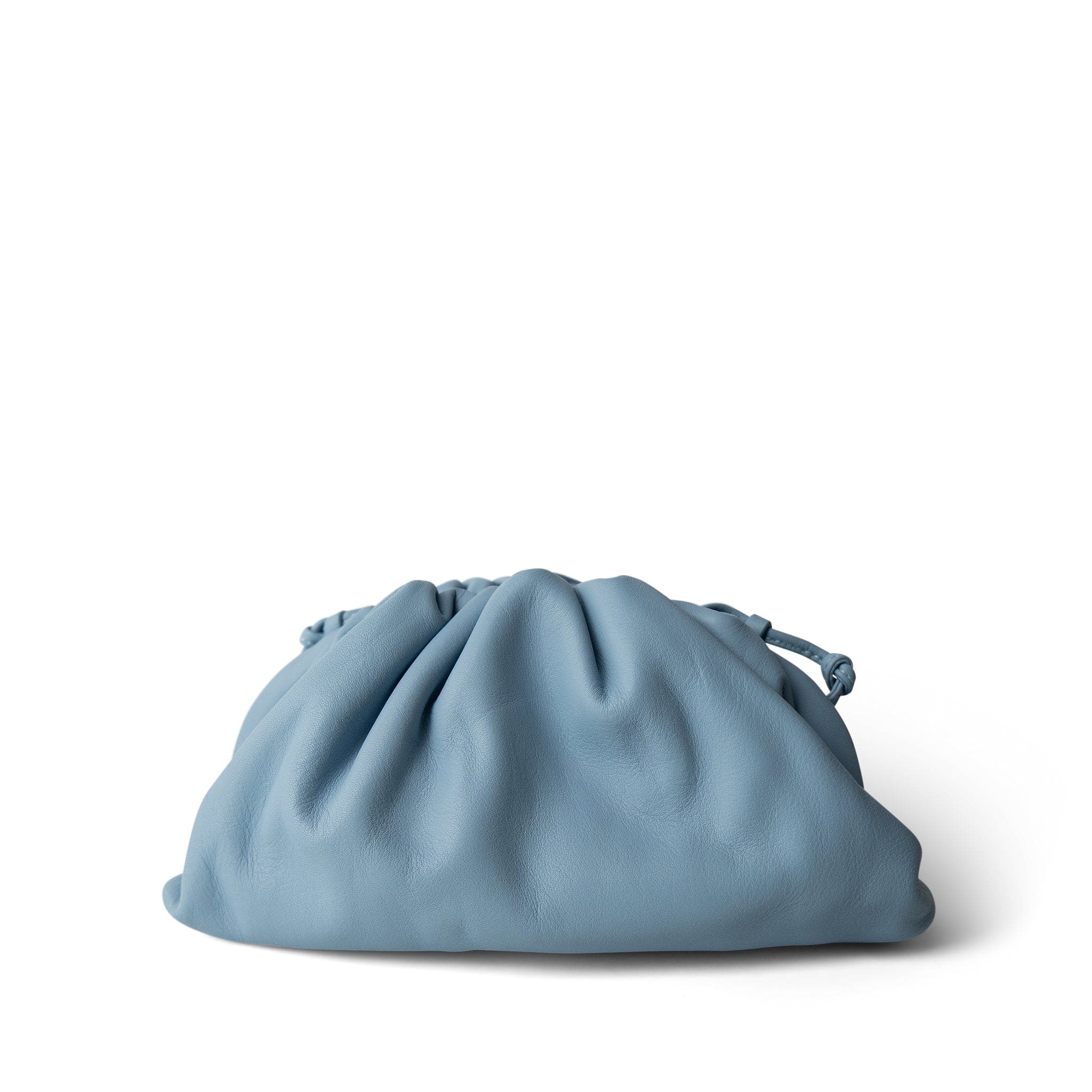 Bottega Veneta Handbag Blue Bottega Veneta Light Blue Mini Pouch Clutch - Redeluxe