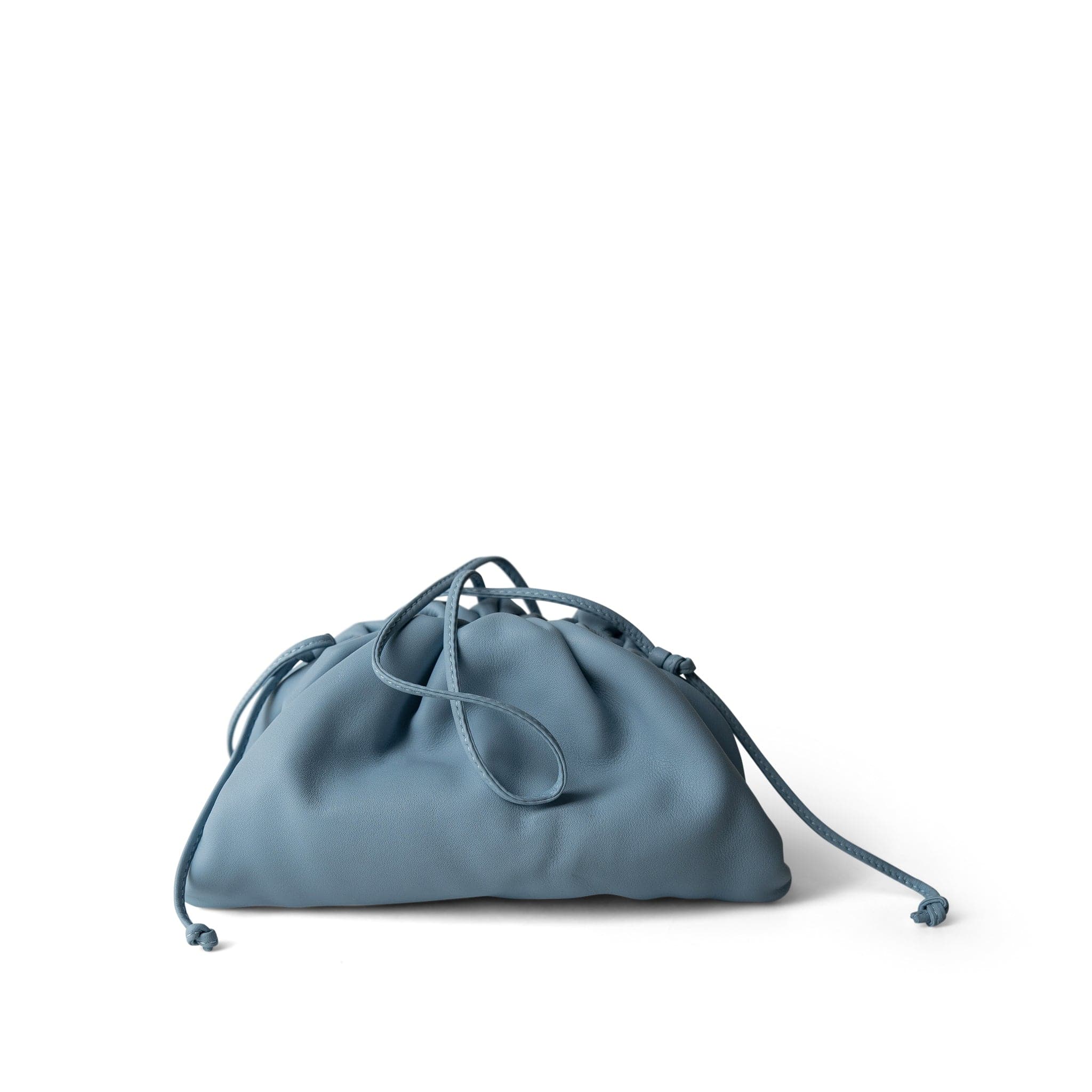 Bottega Veneta Handbag Blue Bottega Veneta Light Blue Mini Pouch Clutch - Redeluxe