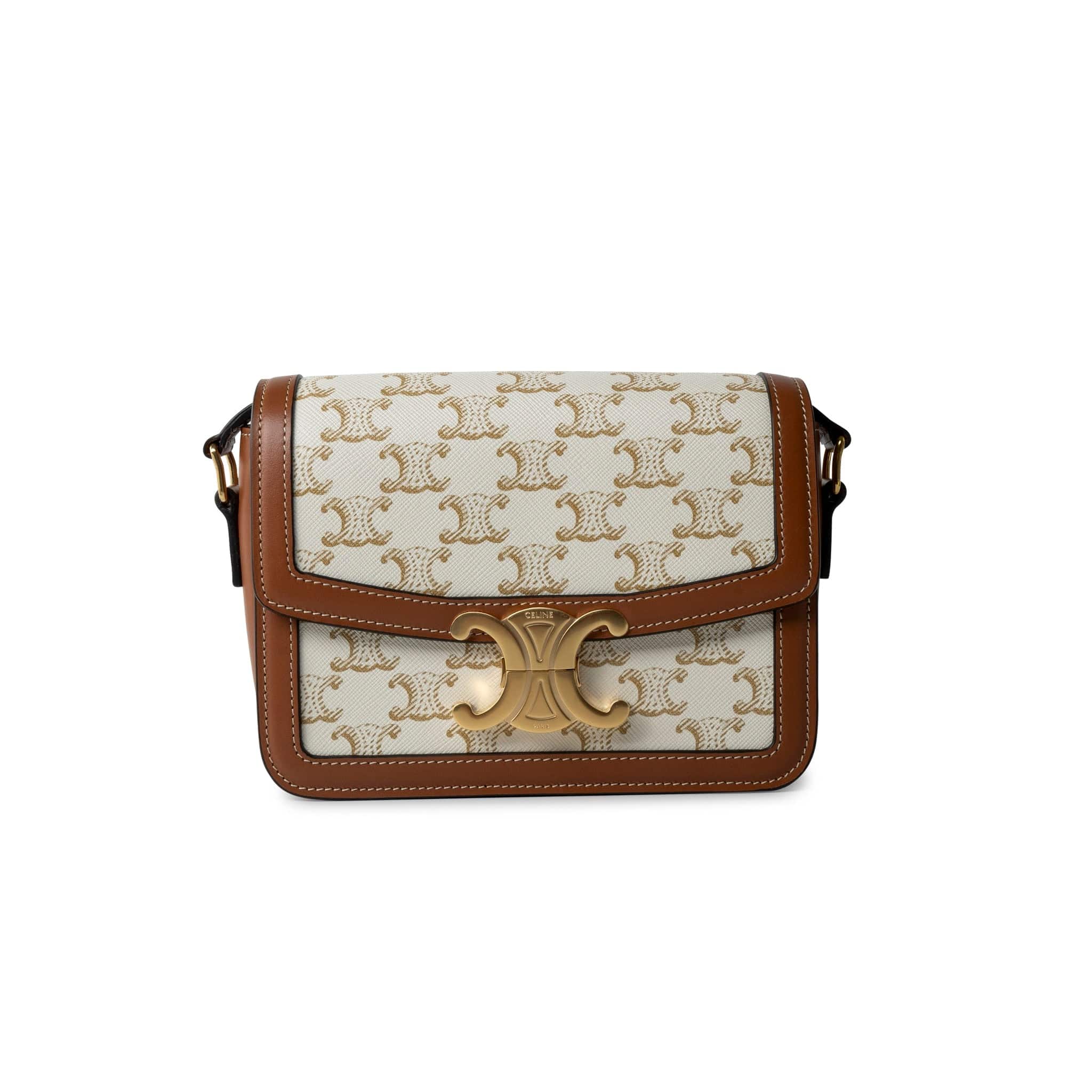 Celine Teen Triomphe Bag Canvas and Calfskin White – REDELUXE