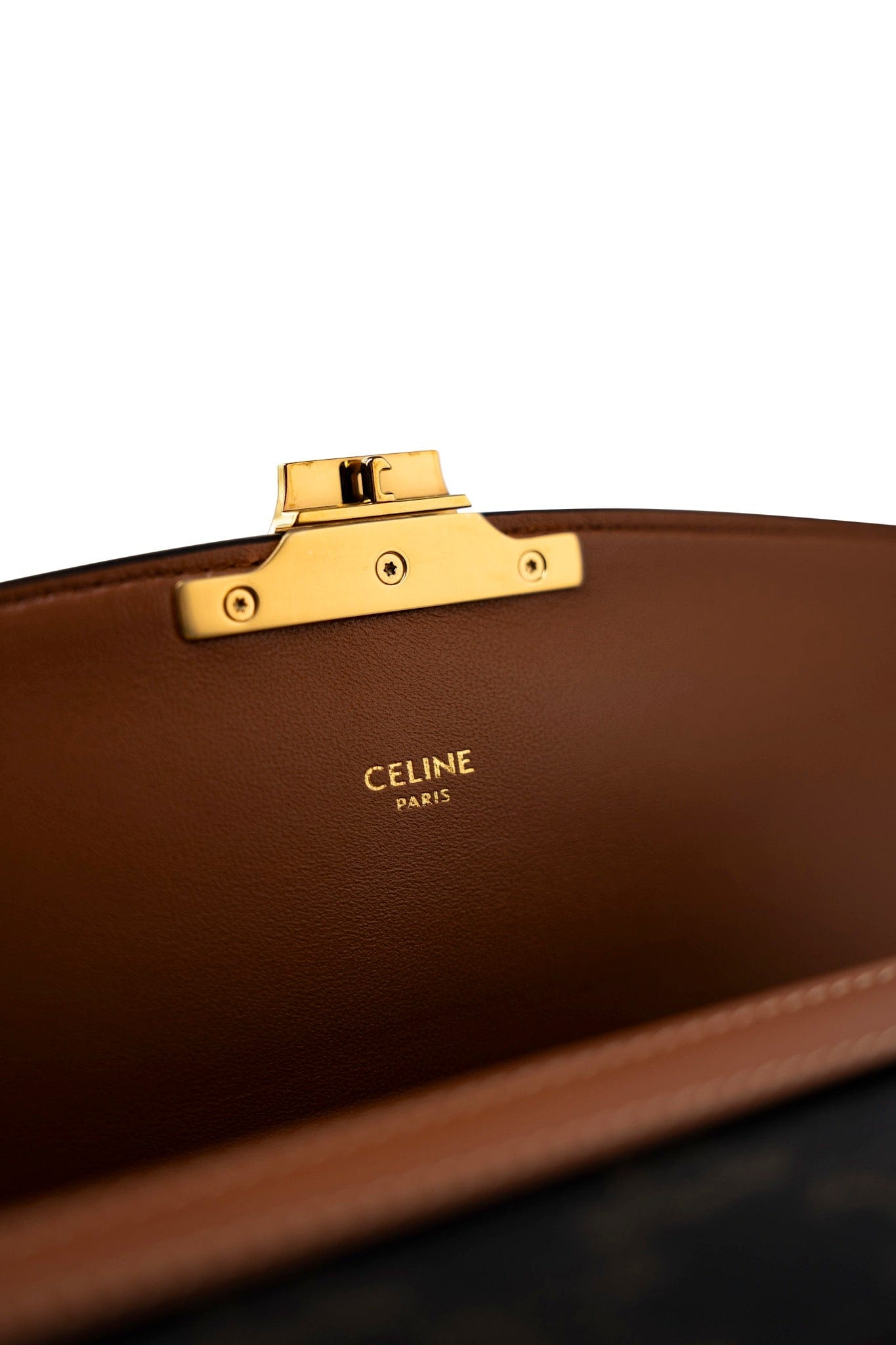 Celine Tan Triomph Canvas And Calfskin Triomphe Bag – REDELUXE