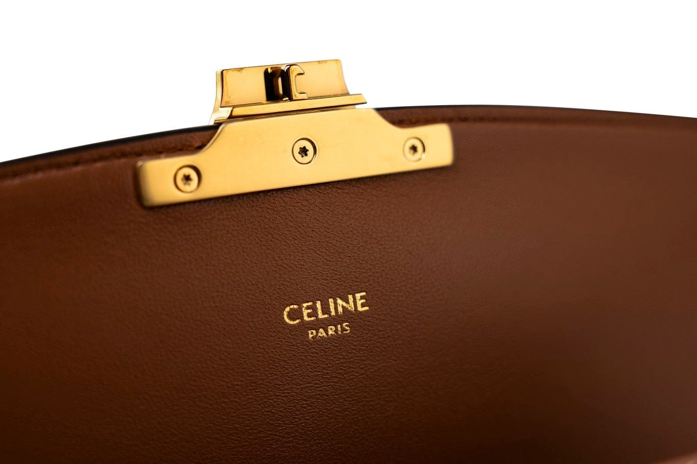 Celine Handbag Celine Tan Triomph Canvas And Calfskin Triomphe Bag - Redeluxe