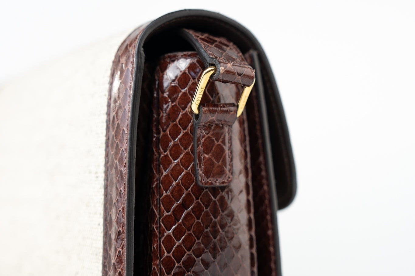 Celine Handbag Celine Triomph Bag in Textile and Whips - Redeluxe