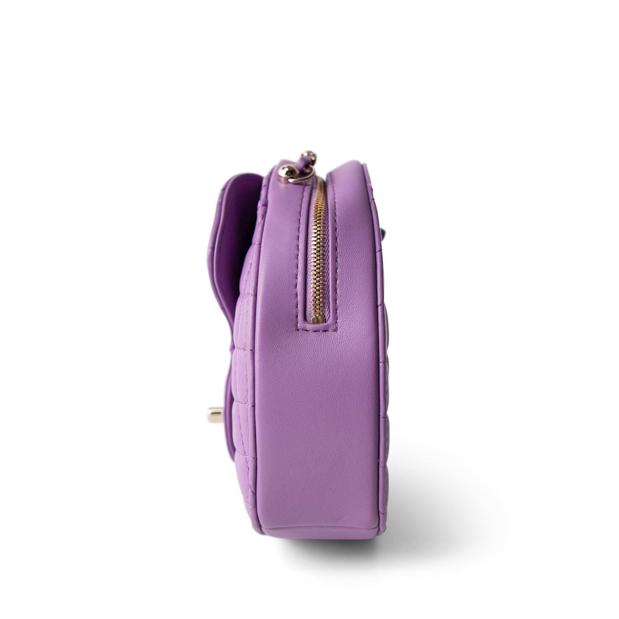 CHANEL 22S CC In Love Purple Lambskin Quilted Large Heart Bag - Redeluxe