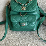 CHANEL Backpack 22A Green Leather Duma Backpack Small LGHW - Redeluxe