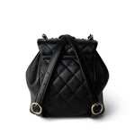 CHANEL Backpack Black 24P Duma Backpack Small Black Light Gold Hardware - Redeluxe