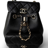 CHANEL Backpack Black 24P Duma Backpack Small Black Light Gold Hardware - Redeluxe