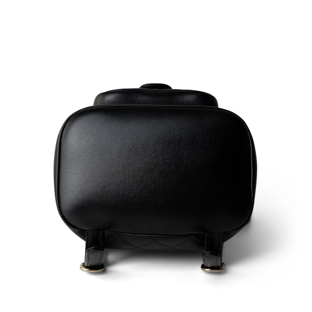 CHANEL Backpack Black 24P Duma Backpack Small Black Light Gold Hardware - Redeluxe