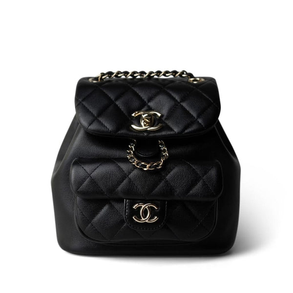 chanel mini backpack price 24P Duma Backpack Small Black Light Gold Hardware – REDELUXE