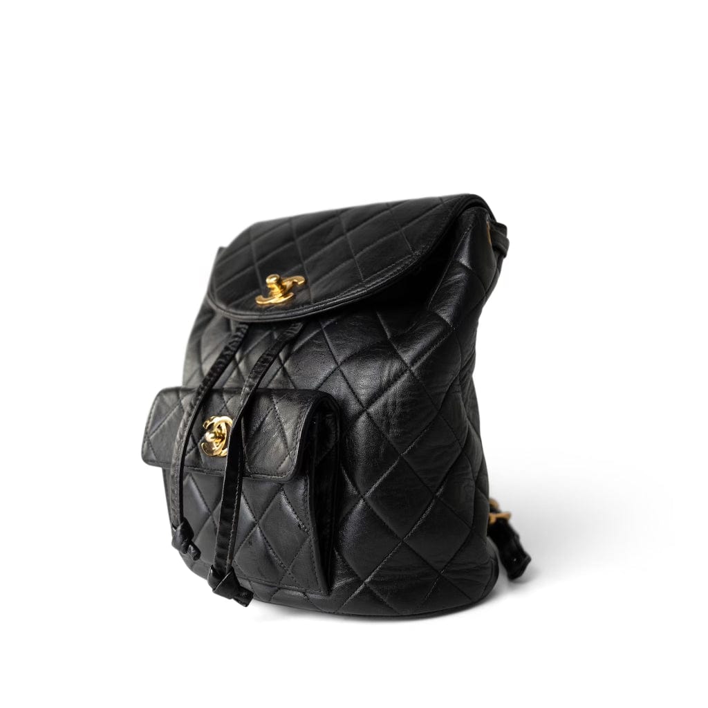 chanel vintage large 2.55 leather backpack Chanel Vintage Black Leather Duma Backpack GHW – REDELUXE
