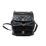 CHANEL Backpack Duma Backpack Large Black Lambskin Quilted - Redeluxe