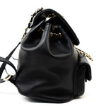 CHANEL Backpack Duma Backpack Large Black Lambskin Quilted - Redeluxe