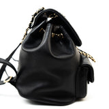 CHANEL Backpack Duma Backpack Large Black Lambskin Quilted - Redeluxe
